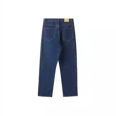 我是大卫 直筒拖地宽松休闲牛仔裤 男女同款 深蓝色