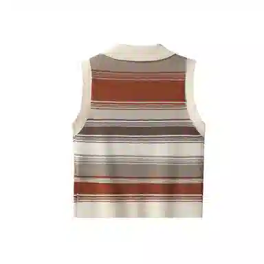 星期六 翻领条纹套头简约百搭针织衫 女款