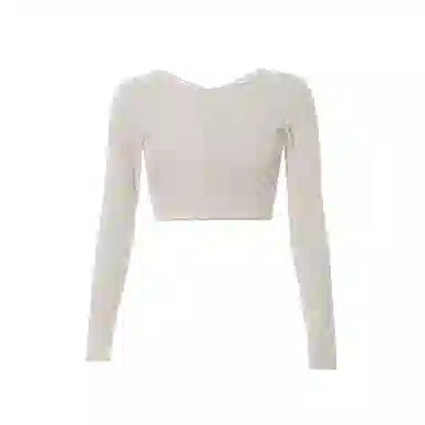 达兹 纯色圆领背部镂空美瑜伽长袖跑步普拉提健身衣 女款