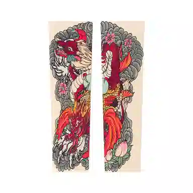 白卷 百搭透气花臂纹身冰袖 防晒袖 男女同款情侣款