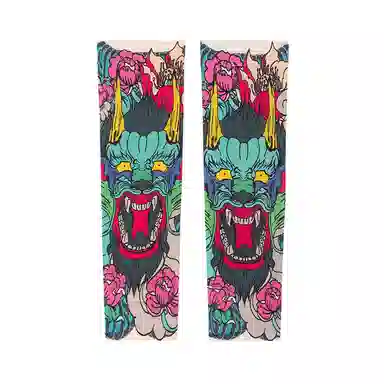 白卷 百搭透气花臂纹身冰袖 防晒袖 男女同款情侣款