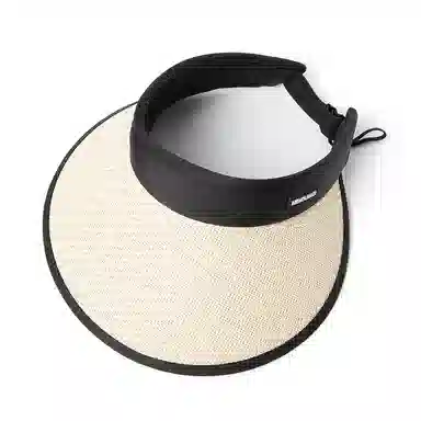 白卷 夏日户外出行可折叠编织空顶帽 草编聚酯纤维 防晒帽 女款