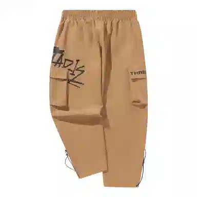 三体 文明水滴系列 基础款简约趣味涂鸦印花百搭抽绳宽松垂感直筒可调节脚口美式复古高街潮牌时尚舒适多巴胺休闲裤 男女同款