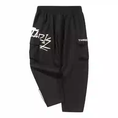 三体 文明水滴系列 基础款简约趣味涂鸦印花百搭抽绳宽松垂感直筒可调节脚口美式复古高街潮牌时尚舒适多巴胺休闲裤 男女同款