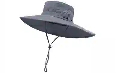 优幽兰 大帽檐防紫外线夏季休闲登山网眼透气大帽檐出游简约时尚户外可折叠易携带钓鱼帽遮阳 聚酯纤维 防晒帽 男款