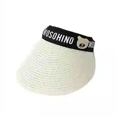 祎步康 户外空顶帽遮阳 聚酯纤维 卡通小熊发箍编织防晒帽 儿童款