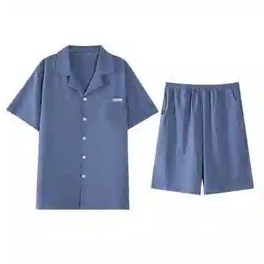 歌倩雅 夏季纯棉短袖薄款舒适休闲短裤睡衣套装 男款