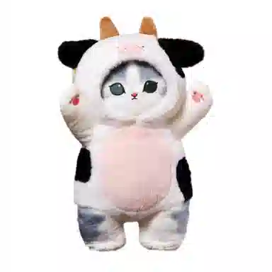 雄俊 可爱变身鲨鱼猫娃娃 呆萌小猫咪抱枕 变身小动物系列 玩偶 毛绒公仔