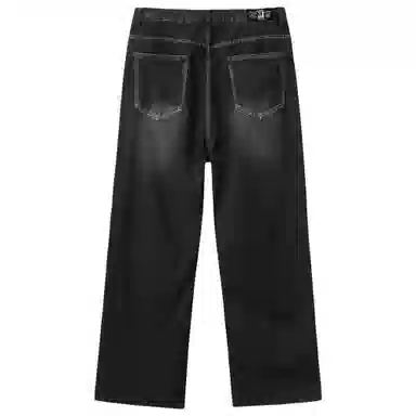 XINYINSU Retro Washed Wide-Leg Jeans Grey