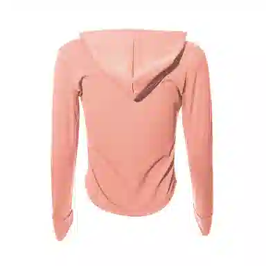 达兹 纯色拉链连帽长袖健身衣 女款