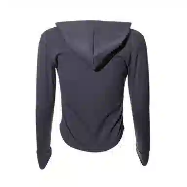 达兹 纯色拉链连帽长袖健身衣 女款