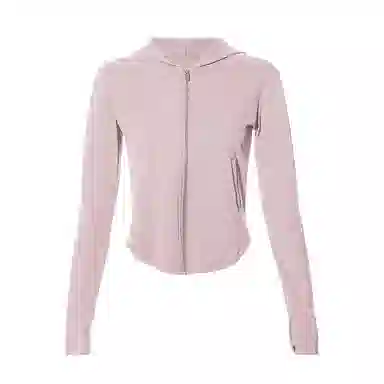 达兹 纯色拉链连帽长袖健身衣 女款