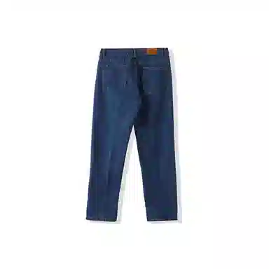 我是大卫 韩版休闲直筒宽松垂感水洗牛仔裤 男女同款 深蓝色