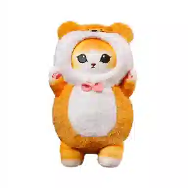 雄俊 可爱变身鲨鱼猫娃娃 呆萌小猫咪抱枕 变身小动物系列 玩偶 毛绒公仔