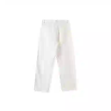 我是大卫 直筒宽松拖地中腰牛仔裤 男女同款 白色