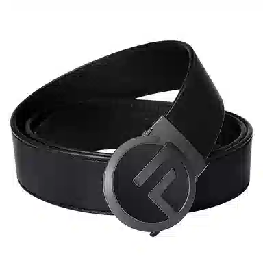 GOLF G Buckle Leather Belt Black Gunmetal Gold