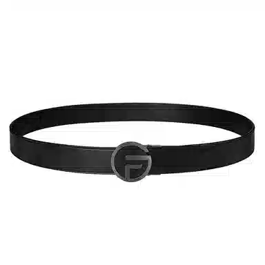 GOLF G Buckle Leather Belt Black Gunmetal Gold