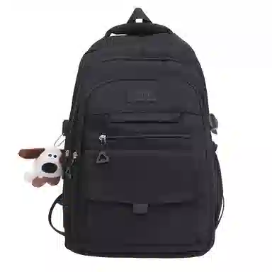 醇龙 纯色大学生休闲大容量百搭简约双肩包 情侣 男女通用 尼龙 多色