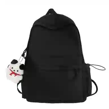 醇龙 大容量纯色休闲 尼龙 双肩包 常规 男女同款情侣款 黑色/白色/红色/蓝色