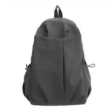 醇龙 纯色大容量简约大学生百搭休闲 尼龙 双肩包 常规 男女同款情侣款 黑色/白色/灰色/棕色