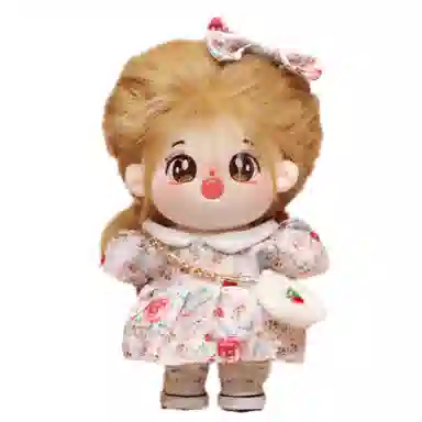 雄俊 可爱小萌棉花娃娃百变造型 带骨架换装小裙子超萌表情编发小女孩萝莉田园风 玩偶 毛绒公仔