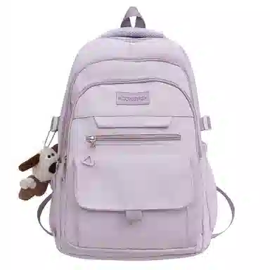 醇龙 纯色大学生休闲大容量百搭简约双肩包 情侣 男女通用 尼龙 多色