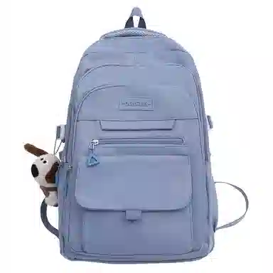 醇龙 纯色大学生休闲大容量百搭简约双肩包 情侣 男女通用 尼龙 多色