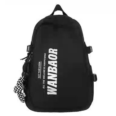 醇龙 大容量休闲美式复古字母简约大学生 尼龙 双肩包 常规 男女同款情侣款 多色