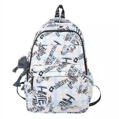 醇龙 涂鸦大容量初高中生简约舒适 双肩包 男女通用 多色 尼龙