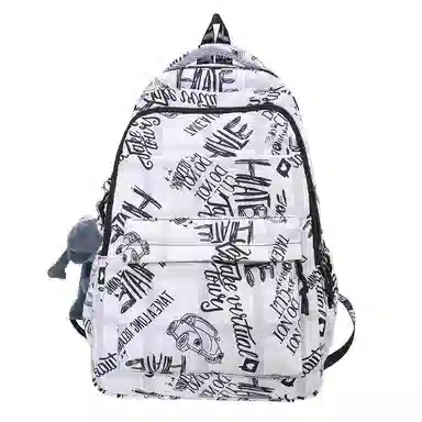 醇龙 涂鸦大容量初高中生简约舒适 双肩包 男女通用 多色 尼龙