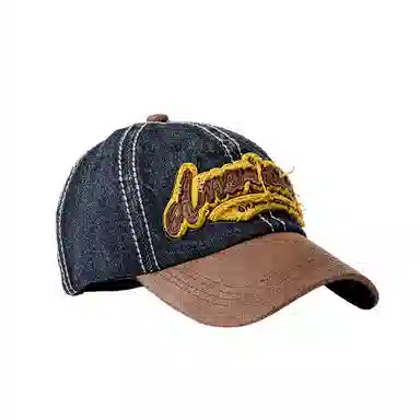 通勤必备神器 尚先生 美式复古牛仔拼接水洗做旧刺绣大头围显脸小遮阳帽 棉 聚酯纤维 鸭舌帽 男女同款情侣款