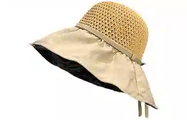 优幽兰 休闲骑车大头围实用韩版显脸小设计感旅游沙滩气质防紫外线 聚酯纤维 渔夫帽遮阳帽 女款