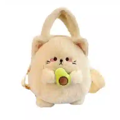 雄俊 卡通可爱猫咪单肩包 狐狸公仔挎包 萌系卡通手提包 玩偶周边