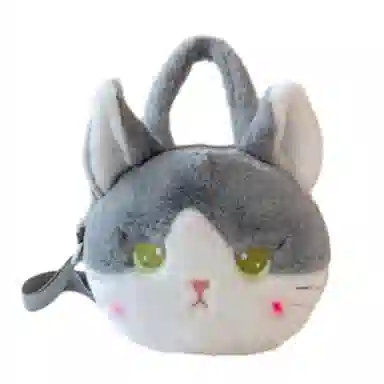 雄俊 卡通可爱猫咪单肩包 狐狸公仔挎包 萌系卡通手提包 玩偶周边
