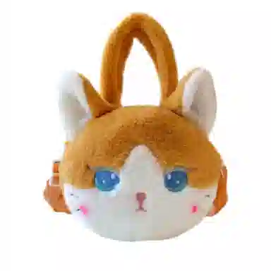 雄俊 卡通可爱猫咪单肩包 狐狸公仔挎包 萌系卡通手提包 玩偶周边