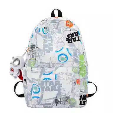 醇龙 百搭简约 大容量  卡通个性涂鸦 大学生背包 尼龙  双肩包 情侣 男女通用多色