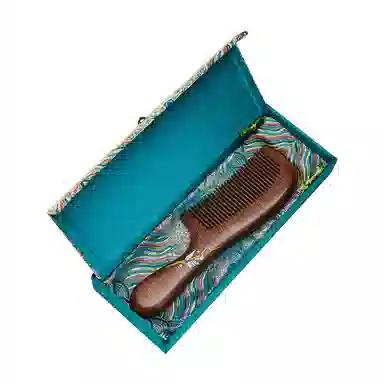 悦语 檀木梳礼盒装彩色描金直发木梳按摩护发实用创意礼品  梳子及套装