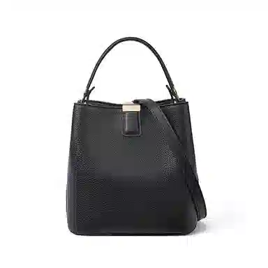 红蜻蜓 精致小巧小众高质感通勤大容量 牛皮 水桶包单肩包手提包斜挎包 常规 女款 棕色/黑色/米白色/咖啡色