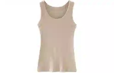 二三二三 纯色弹力螺纹防走光圆领修身背心 女款