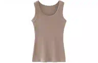 二三二三 纯色弹力螺纹防走光圆领修身背心 女款