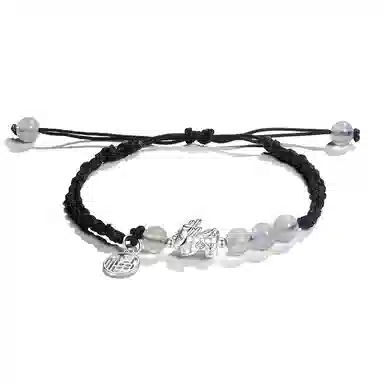 华髻 招财貔貅情侣手链 新中式国潮小众设计黑红编织绳 告白 有礼盒 玛瑙 手链 男女同款情侣款