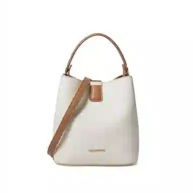 红蜻蜓 精致小巧小众高质感通勤大容量 牛皮 水桶包单肩包手提包斜挎包 常规 女款 棕色/黑色/米白色/咖啡色