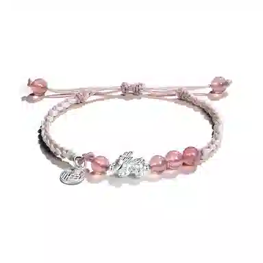 华髻 招财貔貅情侣手链 新中式国潮小众设计黑红编织绳 告白 有礼盒 玛瑙 手链 男女同款情侣款