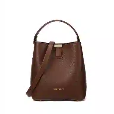 红蜻蜓 精致小巧小众高质感通勤大容量 牛皮 水桶包单肩包手提包斜挎包 常规 女款 棕色/黑色/米白色/咖啡色