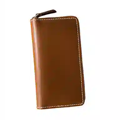 后步 小众纯手工缝制轻奢高档多卡位 真皮头层牛皮仿马臀皮工艺手机包 长款钱包手拿包 常规 男女同款情侣款 黑色，卡其，咖啡