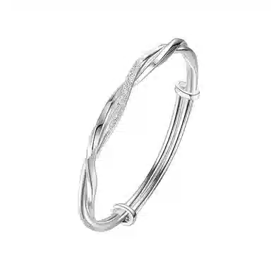 心草 莫比乌斯环 永恒的爱 简约时尚实心推拉可调节  国潮国风 合金 手镯 女款 扭纹 个性大气麻花手饰品