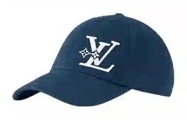 Louis Vuitton Embroidered Cotton Cap Navy Blue