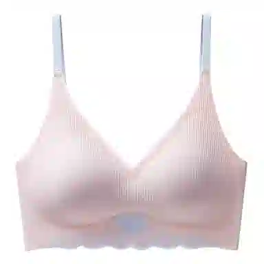 鸭鸭 聚拢防下垂无痕收副乳薄条纹纹理文胸 女款