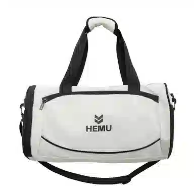 行途 大容量百搭休闲 尼龙 健身包 大号 男女同款情侣款 黑色/白色