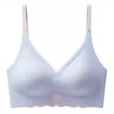 鸭鸭 聚拢防下垂无痕收副乳薄条纹纹理文胸 女款